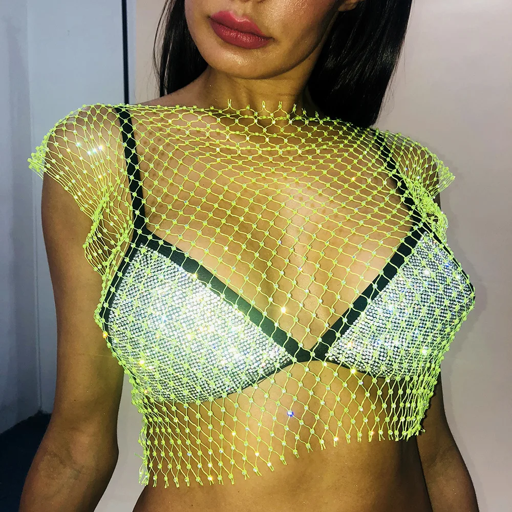 gold fishnet top
