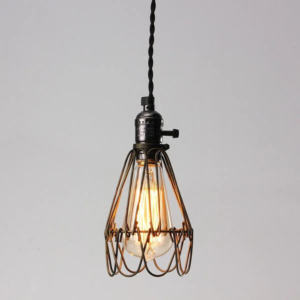 Lamp Cover Retro Vintage Industrial Pendant Light Bulb Guard Wire Cage Ceiling Fitting Hanging Bars Cafe