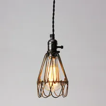 Lamp Cover Retro Vintage Industrial Pendant Light Bulb Guard Wire Cage Ceiling Fitting Hanging Bars Cafe