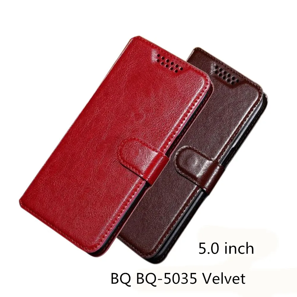 For BQ BQ-5035 Velvet Luxury PU Leather Back Cover Case Flip Protective Phone Bag | Мобильные телефоны и аксессуары