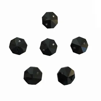 

Crystal Beads 14mm 100pcs/Lot Jer Black Two Holes Octagon Crystal Beads For Christmas Tree Decoration Big Promorion