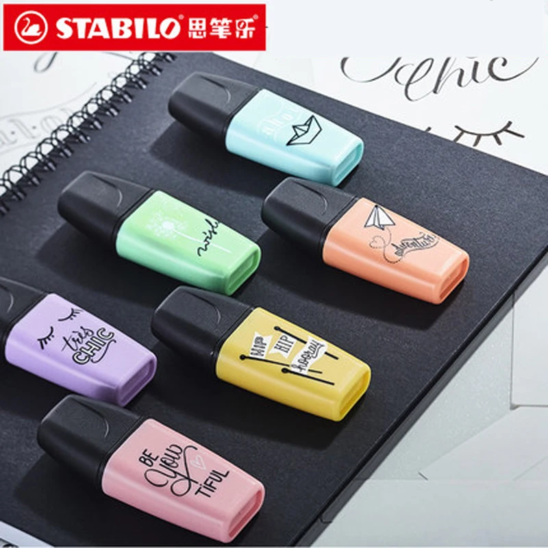 

Stabilo Germany MiniBOSS Highlighter Macaron Colorful Focus Small Fresh Marker 3/6 Color Set