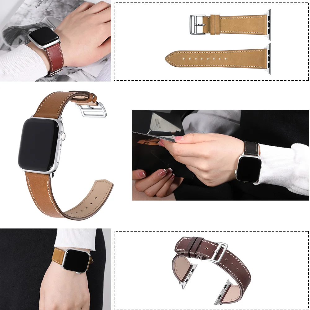 Ремешок для часов CHIMAERA кожаный браслет Iwatch Apple Watch Series 1/2/3/4 ремешок 38 мм 40 42 44