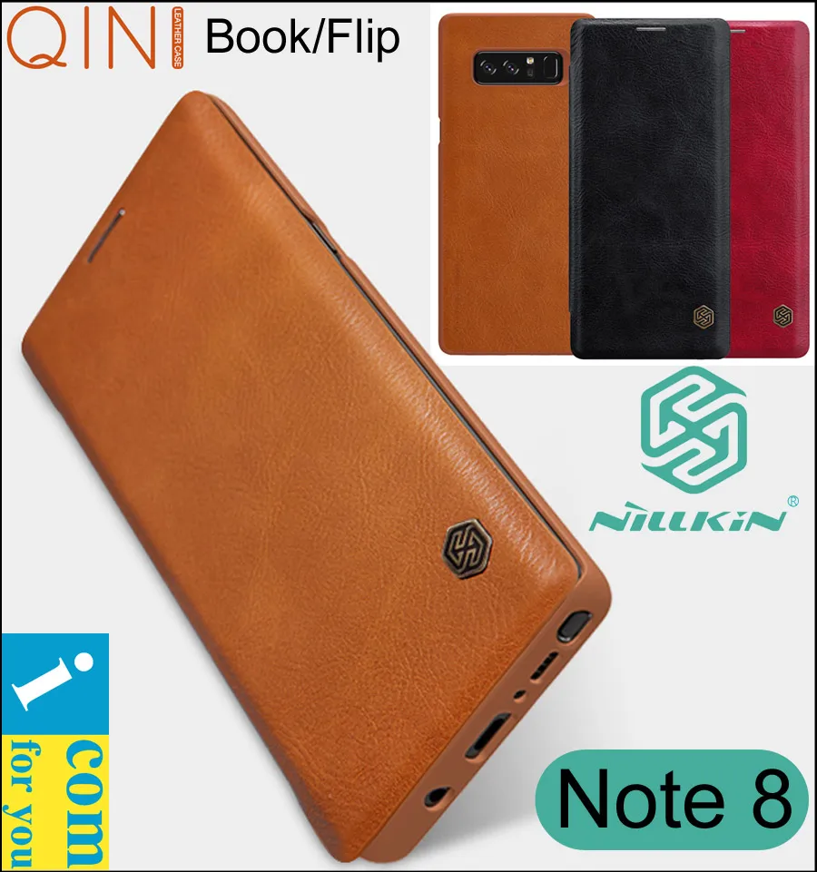 Кожаный флип-чехол Nillkin Qin Book чехол для Samsung Galaxy Note 8 настоящий кошелек | Мобильные