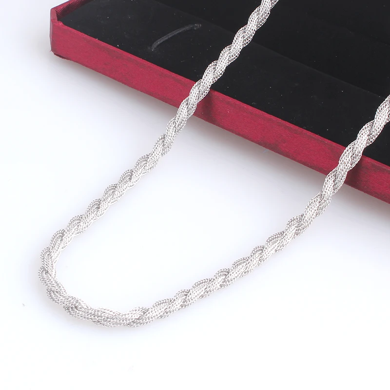 

free shipping Width 5mm length 60cm net Hemp flowers chains 316L Stainless steel Necklace for men women jewelry wholesale
