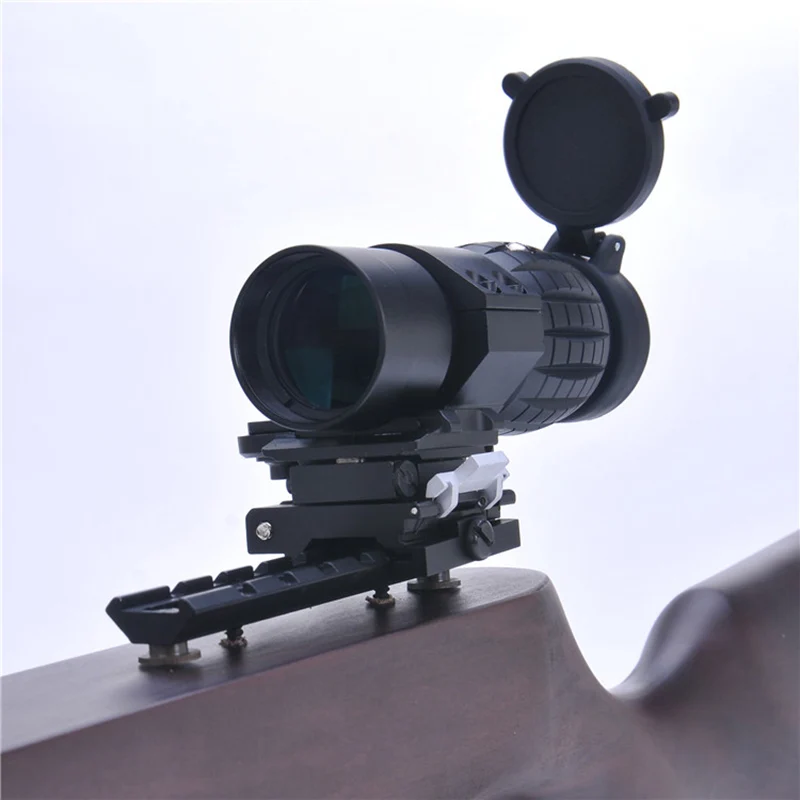 

3x Magnifier Type Compact Tactical Sight Scope Viewfinder with Flip To Side Weaver 20mm Picatinny Rail Mount