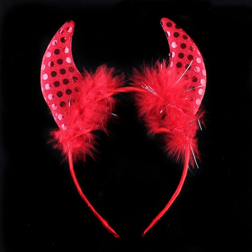 5pcs/pack Fashion Devil Horn Headband Ox Horn Headwear Halloween