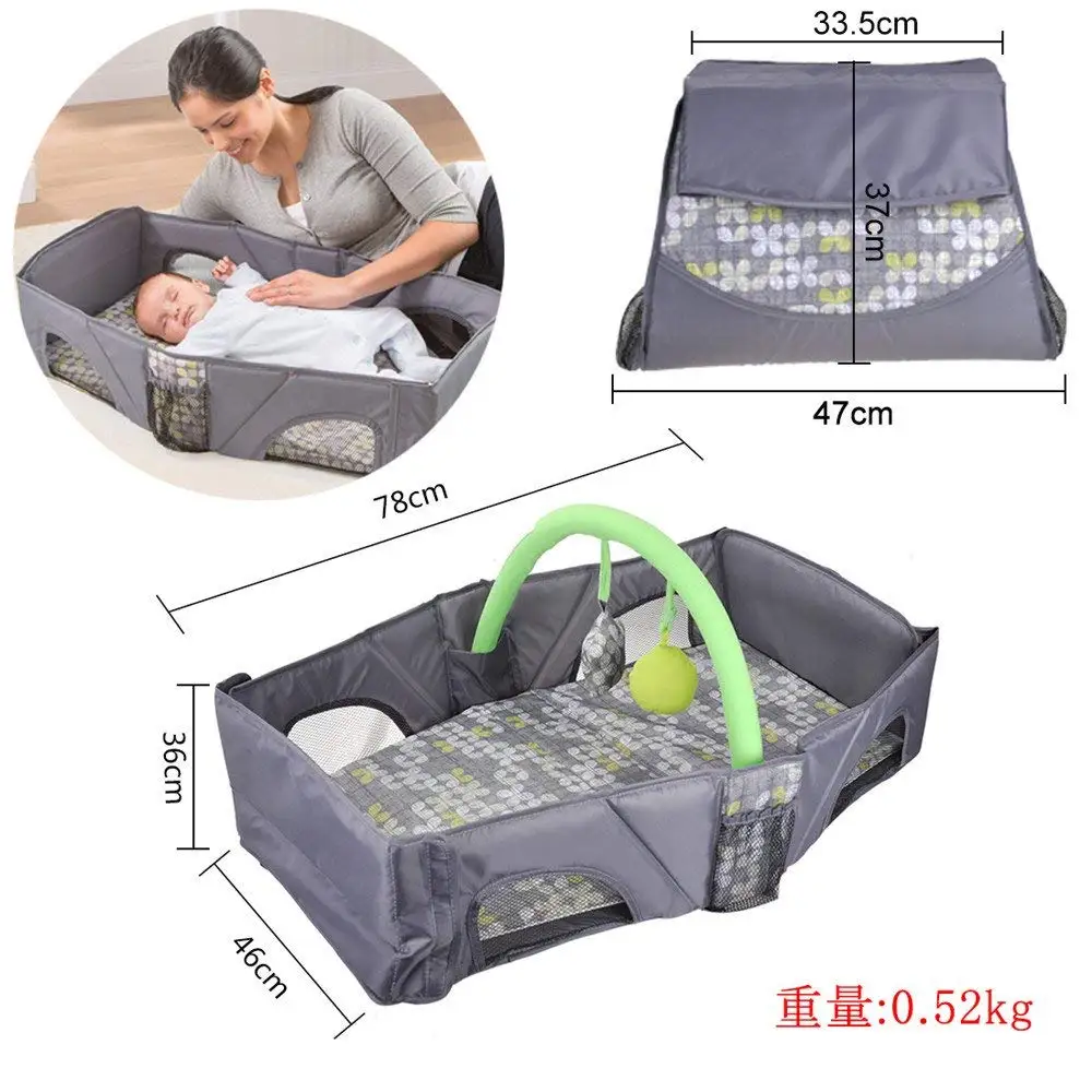 DEWEL-Foldable-Baby-Cribs-Portable-Safe-Newborn-Cot-Mummy-Baby-Travel-Bags-Supplies-Storage-5-Pocket (5)