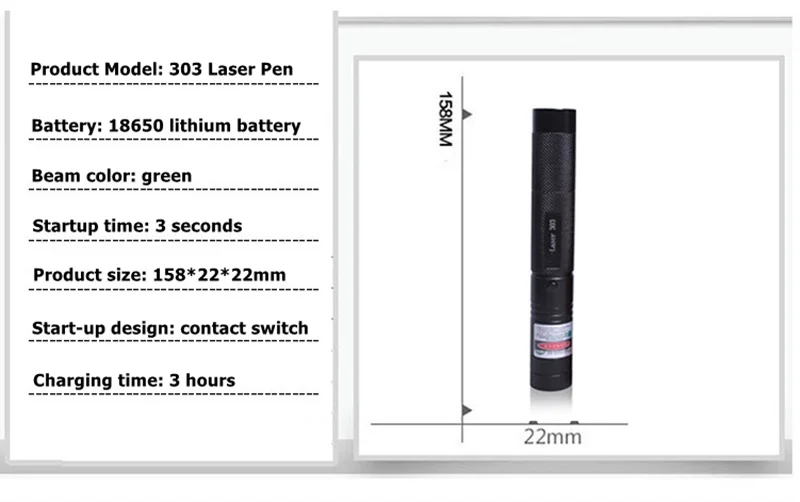 Высокая мощность 5 мВт зеленая лазерная указка 532nm 303 лазерная указка Регулируемая горящая лазерная указка с перезаряжаемой батареей 18650