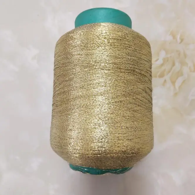 Limited 500 g Beautiful Bright Worsted Golden silk metallic Yarn unique weaving crochet yarn for knitting Sewing thread,X5080 - Цвет: 01