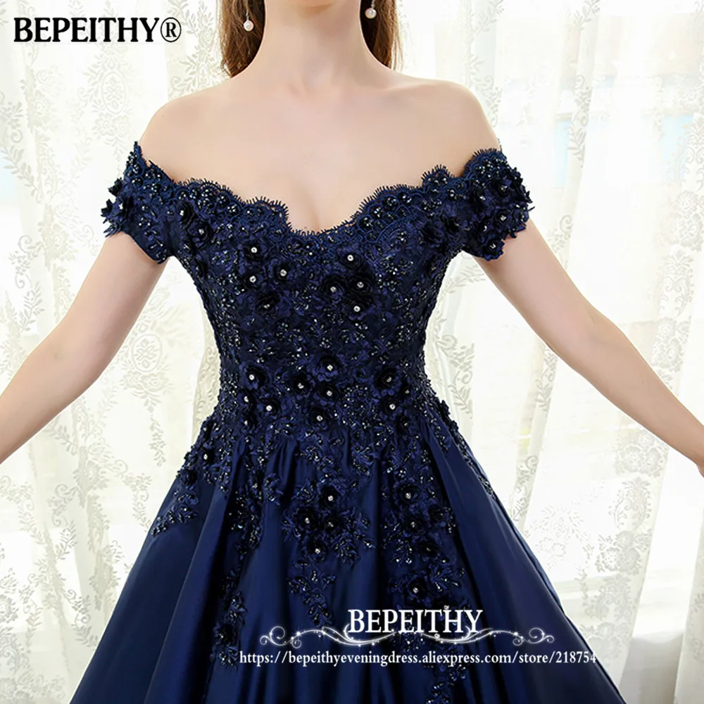 BEPEITHY темно-синее длинное вечернее платье с v-образным вырезом, кружевное винтажное выпускное платье с бисером, недорогое вечернее платье с открытыми плечами