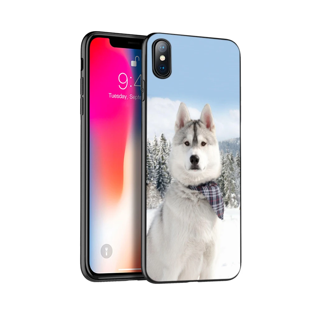 Черный чехол из ТПУ для iphone 5 5s SE 2020 6 6s 7 8 plus x 10 XR XS 11 pro MAX с изображением кота собаки