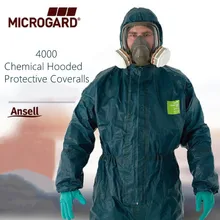 4000 химическая защитная одежда с капюшоном комбинезон Анти кислота щелочь масло газо-жидкий химический ламинированный материал сильного загрязнения