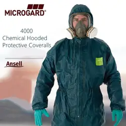 4000 B Костюм химзащиты с капюшоном Coverall кислотостойкие щелочестойкие масла газ-жидкий химический Многослойный материал тяжелого