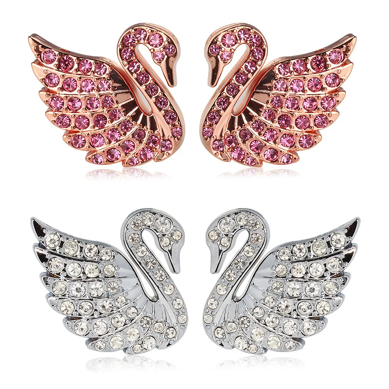 

Pretty Car decoration 3D swan crystal Perfume Bottle Empty Atomizer Spray Scent Pum car outlet freshener purifier car styling