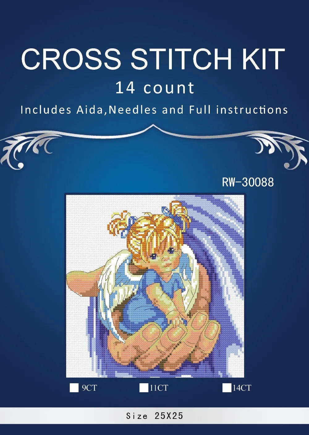 

1Top Quality Beautiful Counted Cross Stitch Kit May the Lord hold you in the palm of His hand Love Angel Girl Boy