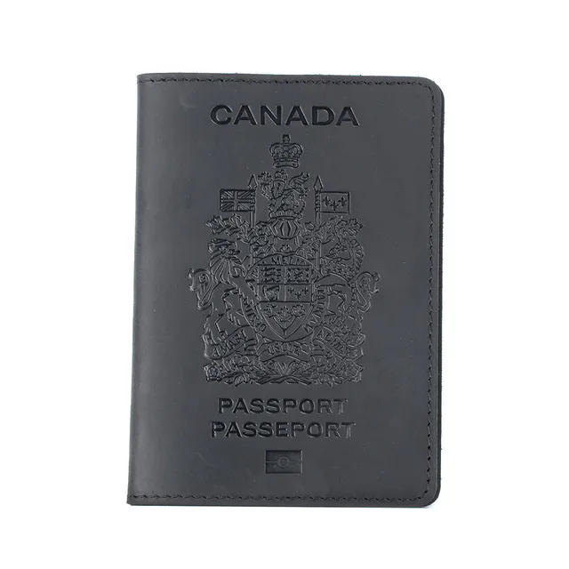 Genuine Leather Canada Passport Cover For Canadians Credit Card Holder