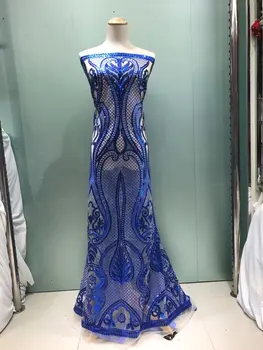 

Sequins lace fabric Pink Royal Blue Fashion Dress African lace fabric 2018 high quality lace Sequin lace For Wedding JL19802