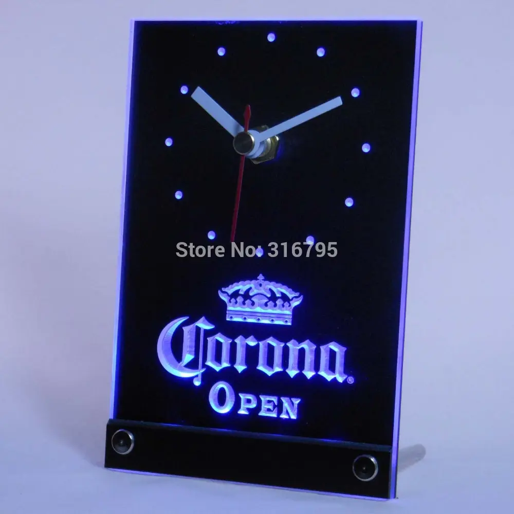Tnc0109 Corona Open Beer 3d Led Table Desk Clock In Wall Clocks
