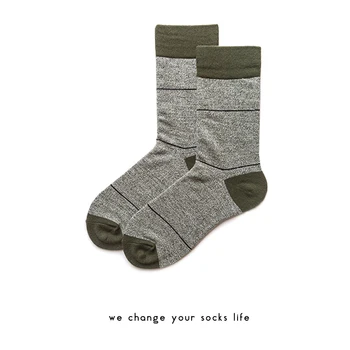 

Charlie Campp 2018 New Suitable Linen Striped Joint Trend Personality Wild Series Different Men's Stocking Socks HY1028