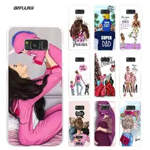 Чехол из поликарбоната для samsung Galaxy M20 M30 M40 M10 S10e S10 S9 S8 Plus S7 Note 8 9 Жесткий чехол для телефона Роскошные коричневые волосы для мамы и дочки