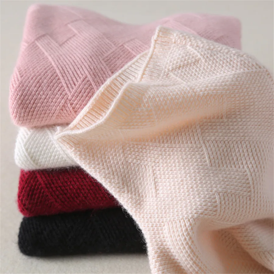 Cashmere sweater women winter thick pullover turtleneck short wool sweater female knit bottoming shirt