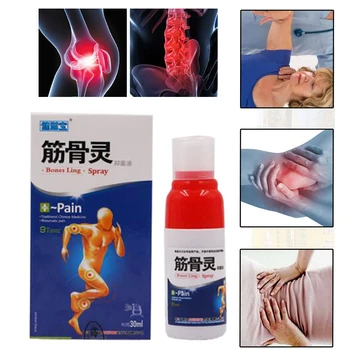 

Bones Ling Pain Relief Spray Rheumatism Arthritis, Muscle Sprain Knee Waist Pain, Back Shoulder Spray Tiger Plaster D188