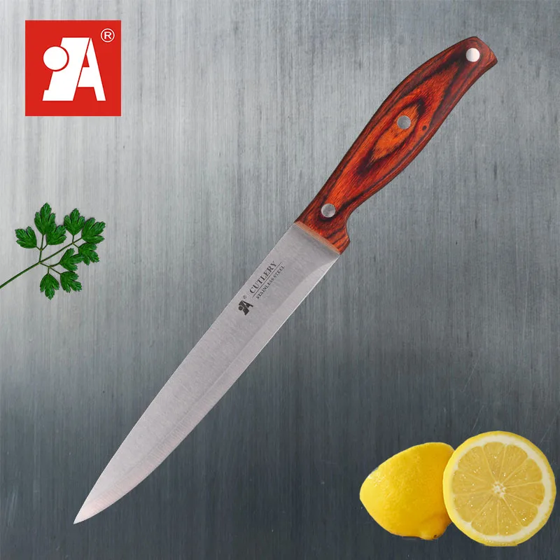 A BRAND 8 Inch Kitchen Knives Stainless Steel Professional Slicing Knife Meat Fish Wood Handle Cooking Kitchenware | Дом и сад