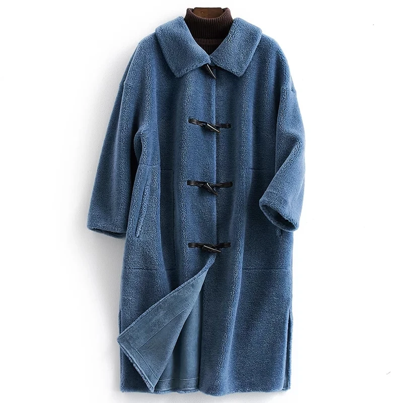 rice Beige Nouvelle Femmes Élégant 100 Tonte 2019 Camel Moutons Veste Manteaux Long Laine Agneau Réel De Naturel Manteau Fourrure Arrivée Vêtements Des sea D'hiver Blue xgYznwZR