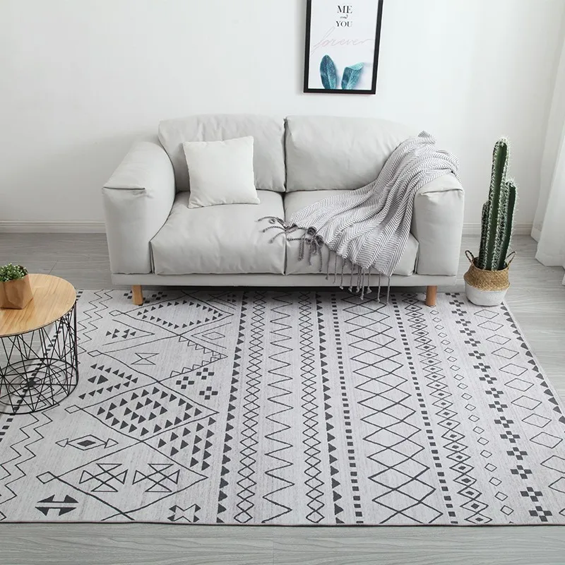 

Morocco style INS popular geometric printed rug ,Nordic big size living room coffee table mat, all match decoration floor mat