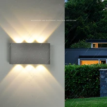 2 Вт 4 Вт 6 Вт 8 Вт Водонепроницаемый AC85-265V поверхностного монтажа светодиодный современная настенная лампа из скандинавского алюминия открытый сад крыльцо настенные светильники