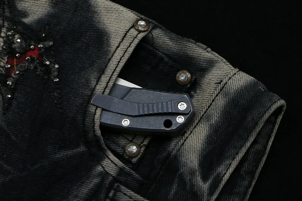 Зеленый шип пользовательские джинсы M390 MRBS складной нож TC4 титановая ручка Открытый Отдых Охота карманные Кухонные Ножи EDC инструменты