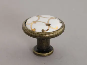 

Ceramic Knobs / Cabinet Knobs Drawer Knobs Pulls Handles White Gold Antique Brass Furniture Knob Pull Handle Hardware