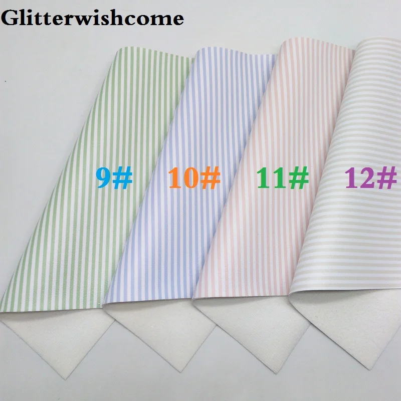 Glitterwishcome 21X29 см A4 размер винил для бантов печатные полосы Кожа Fabirc искусственная кожа листы для бантов, GM184A