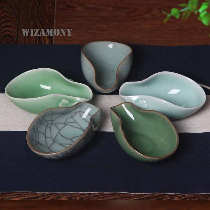 WIZAMONY, 1 шт., держатель для чая Longquan Celadon, аксессуары для чая, китайский фарфор, пять цветов, хрустящая глазурь