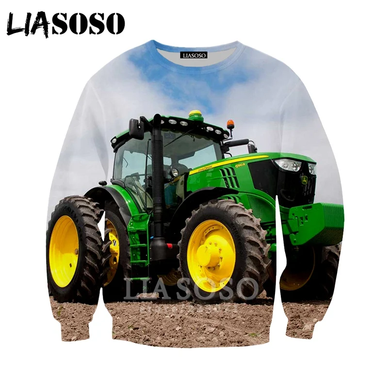 

LIASOSO Autumn New New Men Women Fashion Hoodies 3D Print Car Tractor Sweatshirt Long Sleeve Hip Hop Top Harajuku Pullover B081-