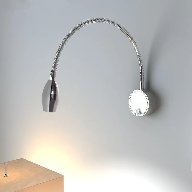 Современный настенный светильник с поворотным кронштейном, настенный светильник для дома, 3 Вт, 360 градусов, гибкий светильник, светильник для чтения, лампа с гусиным краем, светильник ing
