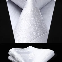 Тканый Мужской Белый Галстук Пейсли Набор платков и галстуков# TP804W8S вечерние свадебные классические модные карманные квадратные Галстуки