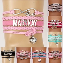 10 шт./лот) Браслеты MARY KAY с подвесками Бесконечность любовь плетеные браслеты лучший подарок для женщин 11 шт