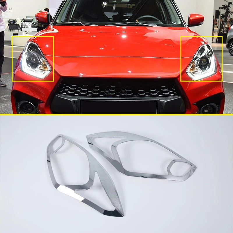 

ABS Chrome Front/Rear Light Lamp Cover Frame Trim For Suzuki Swift Hatchback 2018 2019 Auto Accessories