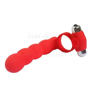 Anal Beads Penis Vibrating Ring Double Penetration Strapon Dildo G spot Vibrators Silicone Butt plug Adult Sex Toys For Couples 3