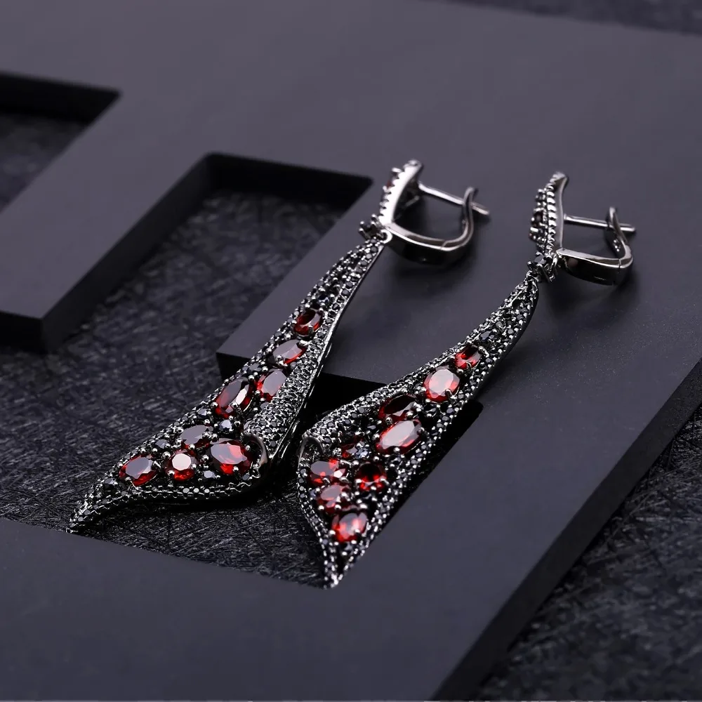 Женские серьги подвески GEM'S BALLET нестандартные треугольные из натурального