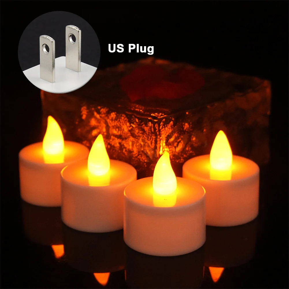 4 шт. Waxless дома электронные Tealight ресторанов декоративная свеча USB прикуриватель зарядки светодиодный