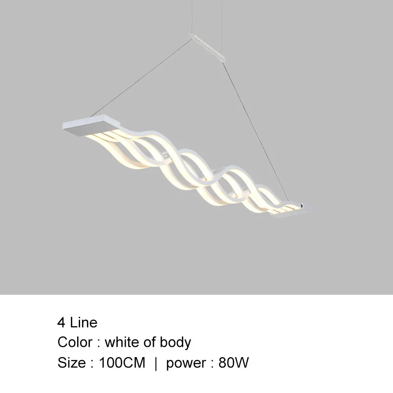 Современный светодиодный подвесной светильник для столовой, кухни, домашний декор для спальни, подвесной светильник для ресторана - Цвет корпуса: 4 line length 100CM