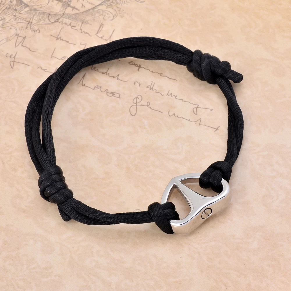 CJB5020 Fine Jewelry Handmade Black Rope Bracelets With Cremation Urns
