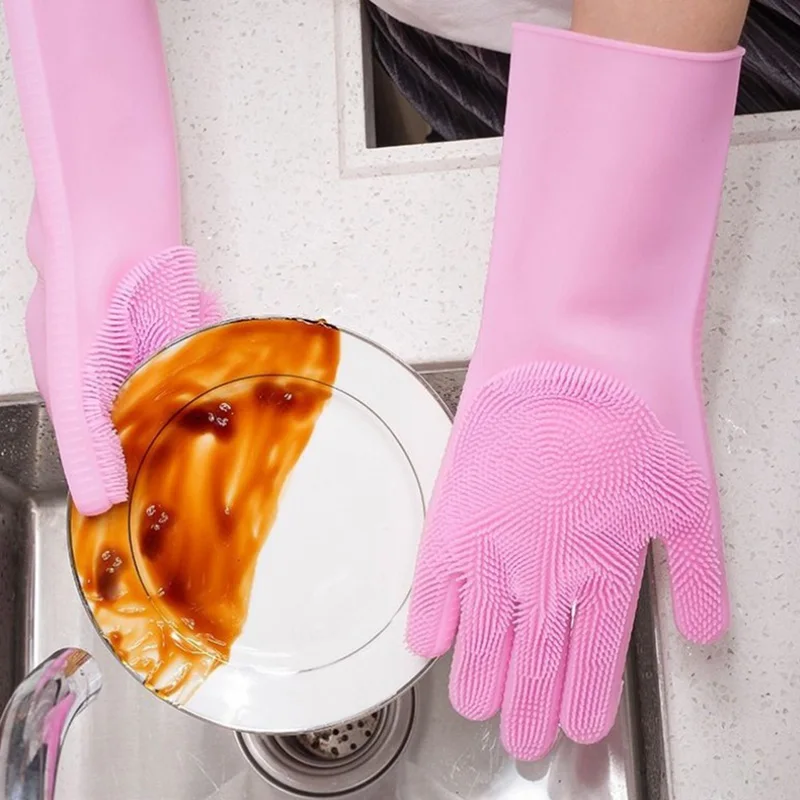 

Silicone Dish Washing Gloves Scrubber Home Cleaning Car Washing Gloves CSL88