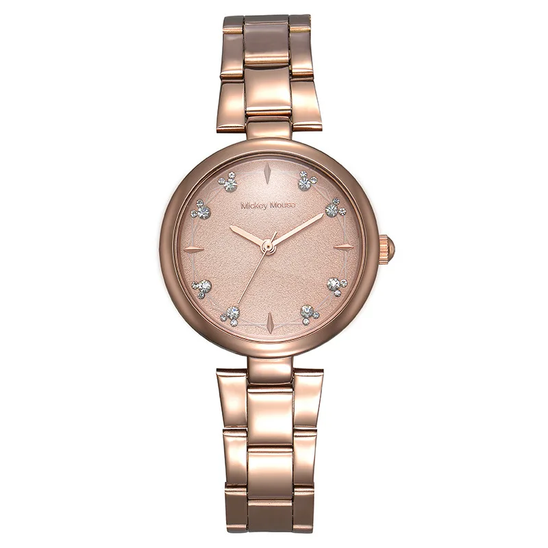 

rose gold women clocks Disney brand luxury diamond ladies watches Mickey mouse stainless steel quartz waterproof wristwatch