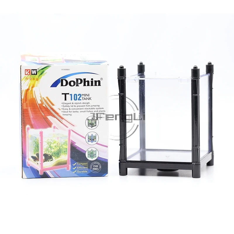

KW Dophin Acrylic Mini Betta Box Ornamental Fish Tank Aquarium