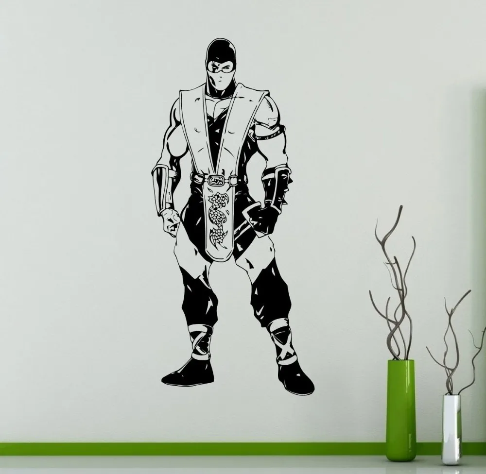 Jogos de luta Mortal Kombat Decalque Da Parede do Projeto Da Arte Removível Vinil Removível u00c0 Aparador Antiguo Pintado ~ Jogos de luta Mortal Kombat Decalque Da Parede do Projeto Da Arte Removível Vinil Removível u00c0