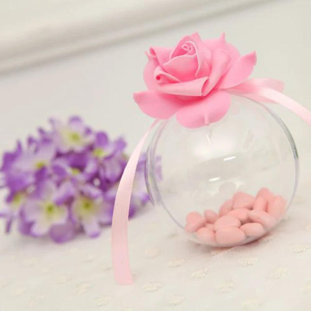 1 Pc Acrylic Ball Clear Plastic Ball for Flower Preservation Container Candy Box Transparent Hollow Sphere Hanging DecorP1